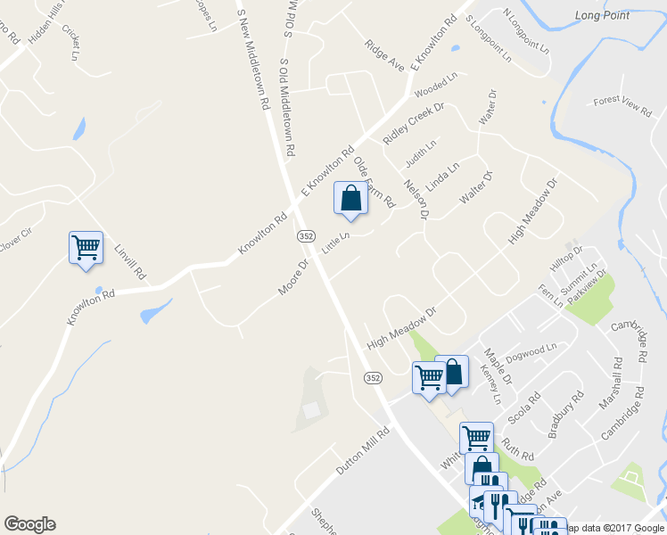 map of restaurants, bars, coffee shops, grocery stores, and more near 639 South New Middletown Road in Media