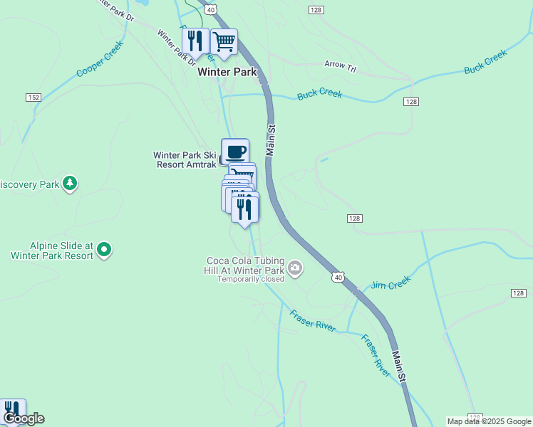 map of restaurants, bars, coffee shops, grocery stores, and more near 580 Winter Park Drive in Winter Park