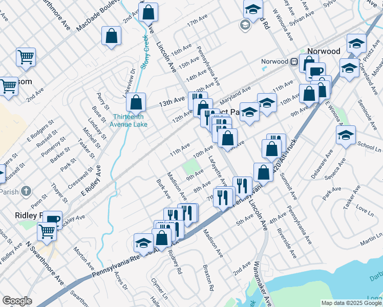 map of restaurants, bars, coffee shops, grocery stores, and more near 845 10th Avenue in Prospect Park