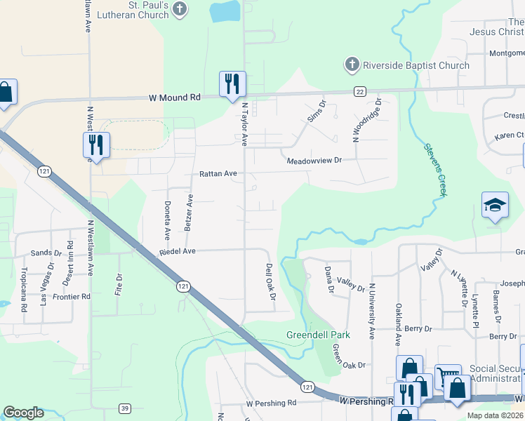 map of restaurants, bars, coffee shops, grocery stores, and more near 1475 West Tait Avenue in Decatur