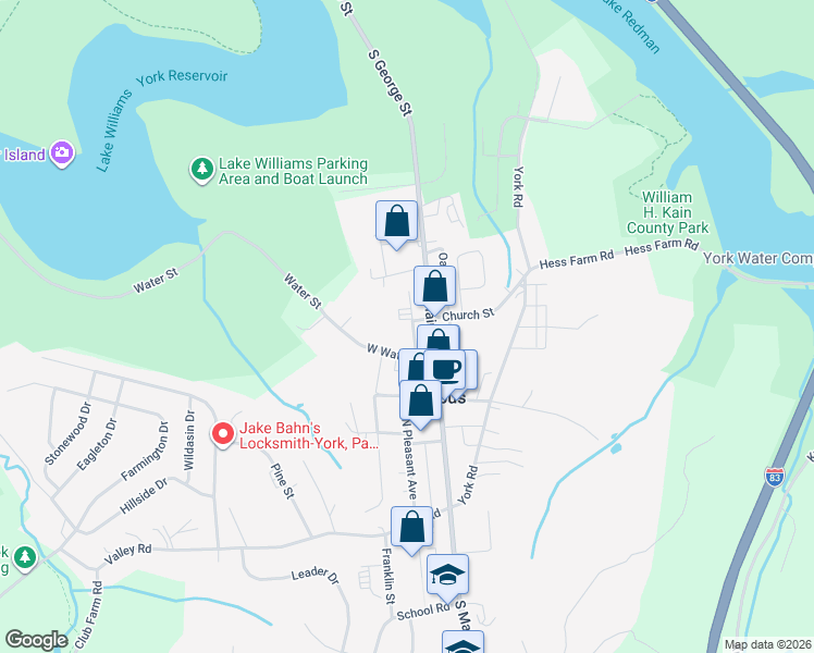 map of restaurants, bars, coffee shops, grocery stores, and more near 126 North Cherry Lane in Jacobus