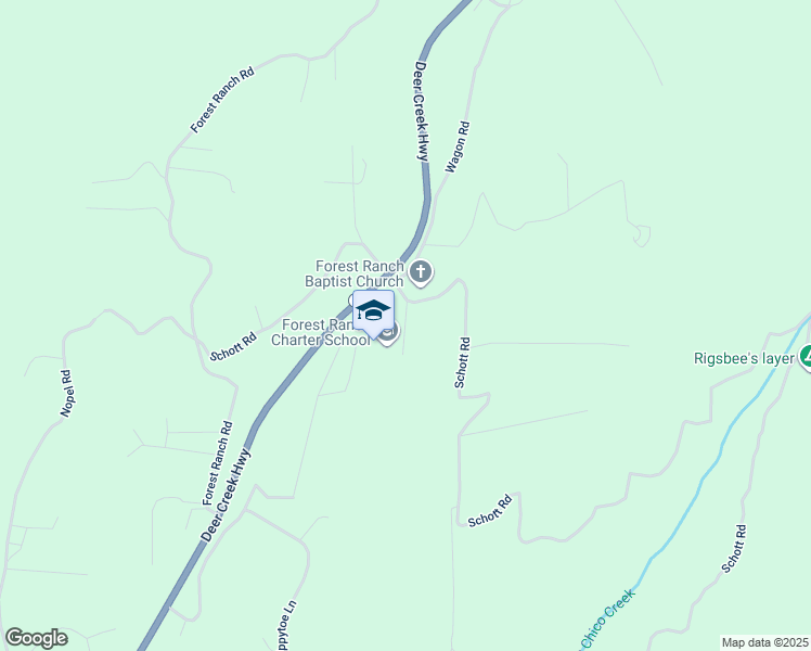 map of restaurants, bars, coffee shops, grocery stores, and more near Cedar-Creek in Forest Ranch