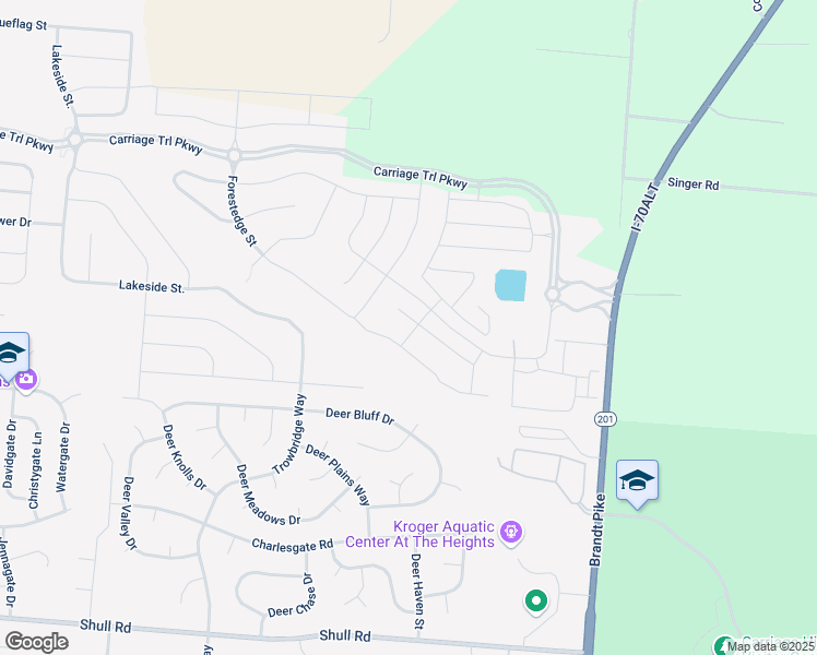 map of restaurants, bars, coffee shops, grocery stores, and more near 4129 Forestedge Street in Tipp City