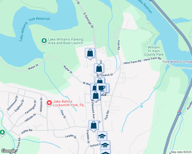 map of restaurants, bars, coffee shops, grocery stores, and more near 126 North Main Street in Jacobus