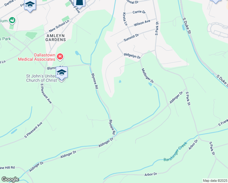 map of restaurants, bars, coffee shops, grocery stores, and more near 785 Ridgelyn Drive in Dallastown
