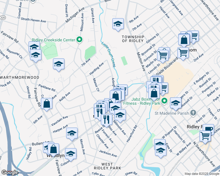 map of restaurants, bars, coffee shops, grocery stores, and more near 306 Manor Circle in Folsom