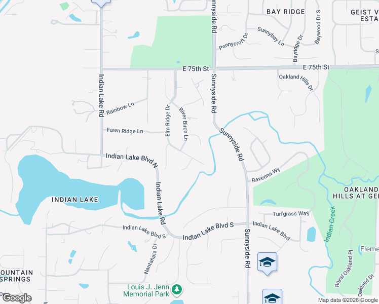 map of restaurants, bars, coffee shops, grocery stores, and more near 7134 Ember Court in Indianapolis