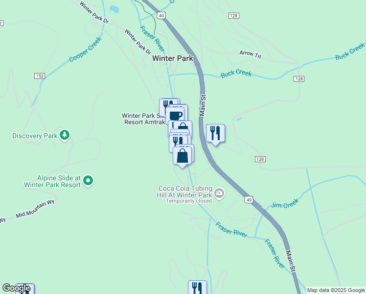 map of restaurants, bars, coffee shops, grocery stores, and more near 201 Zephyr Way in Winter Park