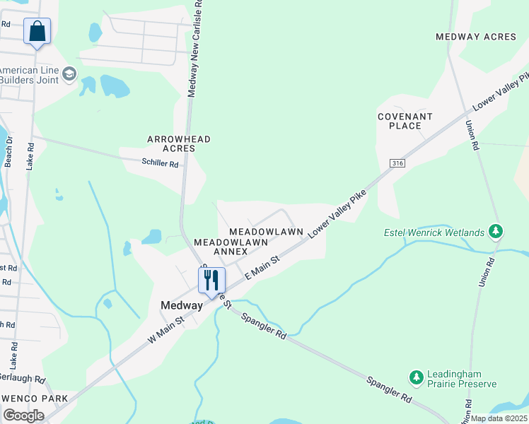 map of restaurants, bars, coffee shops, grocery stores, and more near 17 Fair Avenue in Medway