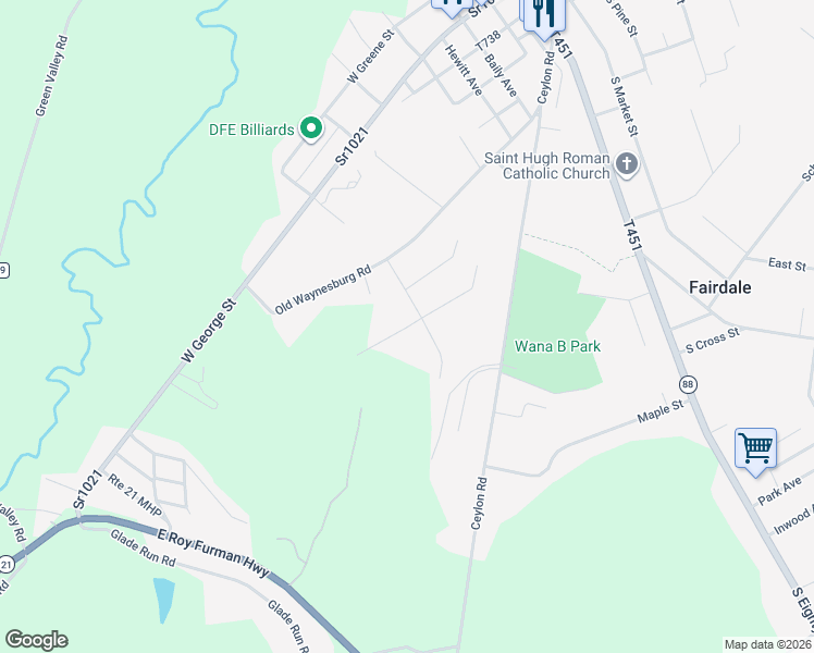 map of restaurants, bars, coffee shops, grocery stores, and more near 112 Morning Dove Drive in Carmichaels