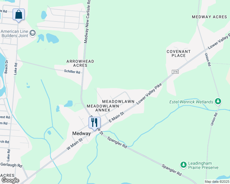 map of restaurants, bars, coffee shops, grocery stores, and more near 17 Fair Avenue in Medway