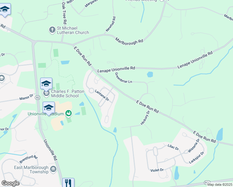 map of restaurants, bars, coffee shops, grocery stores, and more near 306 Astilbe Drive in Kennett Square