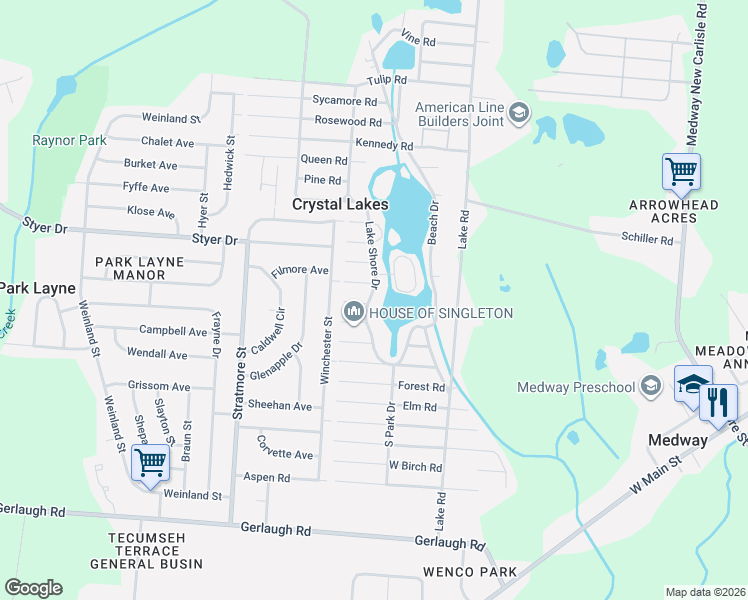 map of restaurants, bars, coffee shops, grocery stores, and more near 11 King Road in Medway