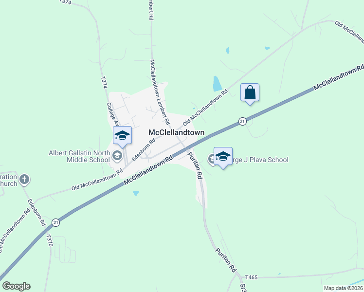 map of restaurants, bars, coffee shops, grocery stores, and more near 105 Blaine Avenue in McClellandtown