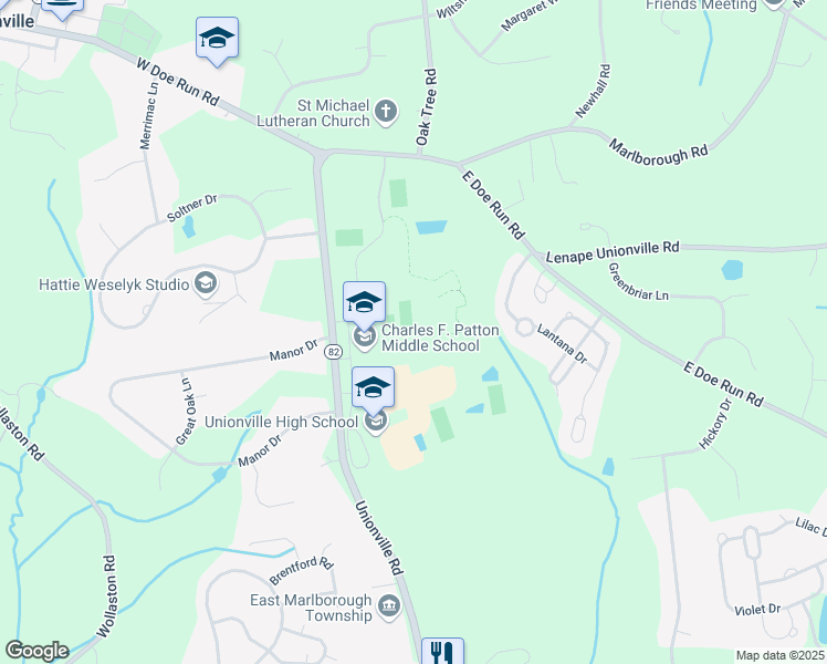 map of restaurants, bars, coffee shops, grocery stores, and more near 760 Unionville Road in Kennett Square