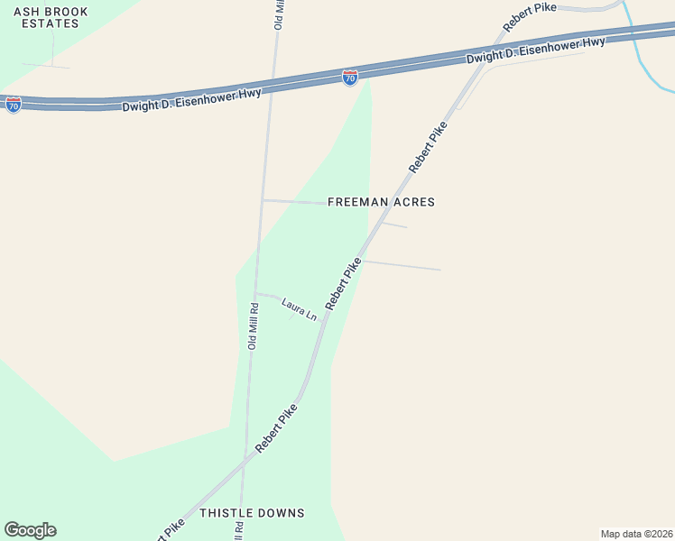 map of restaurants, bars, coffee shops, grocery stores, and more near 3226 Rebert Pike in Springfield