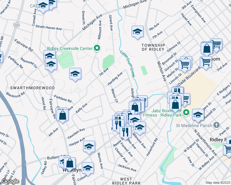 map of restaurants, bars, coffee shops, grocery stores, and more near 528 Manor Circle in Folsom