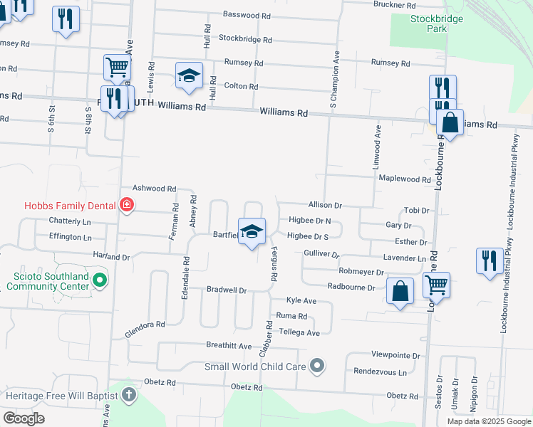 map of restaurants, bars, coffee shops, grocery stores, and more near 3738 Amwell Road East in Columbus