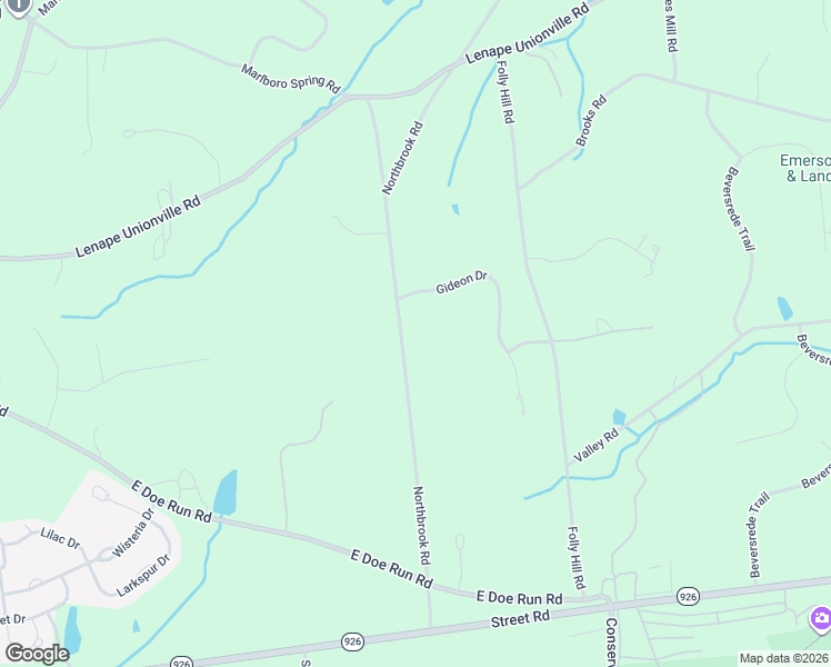 map of restaurants, bars, coffee shops, grocery stores, and more near 734 Northbrook Road in Kennett Square