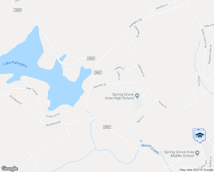 map of restaurants, bars, coffee shops, grocery stores, and more near 505 Lakeview Drive in Spring Grove
