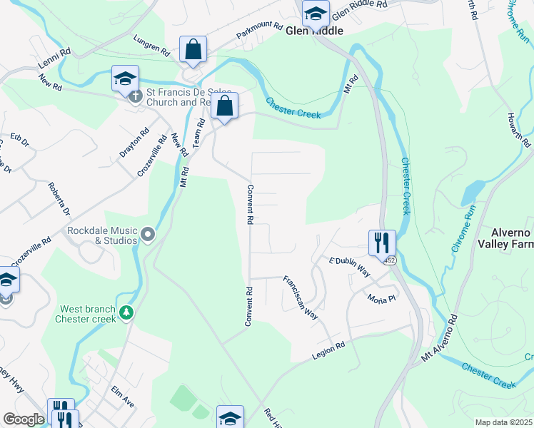 map of restaurants, bars, coffee shops, grocery stores, and more near 620 Convent Road in Aston