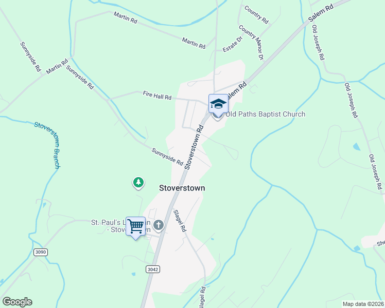 map of restaurants, bars, coffee shops, grocery stores, and more near 1895 State Route 3042 in Spring Grove