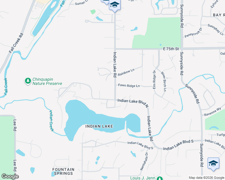 map of restaurants, bars, coffee shops, grocery stores, and more near 7222 Indian Lake Road in Indianapolis