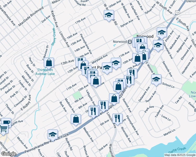 map of restaurants, bars, coffee shops, grocery stores, and more near 718 10th Avenue in Prospect Park