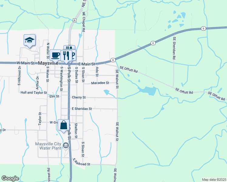 map of restaurants, bars, coffee shops, grocery stores, and more near 400 Walnut Road in Maysville