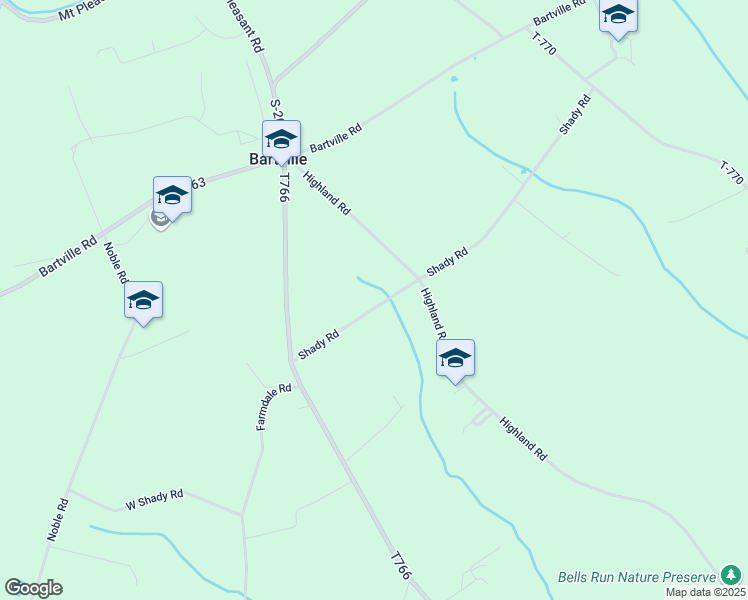 map of restaurants, bars, coffee shops, grocery stores, and more near 112 Shady Road in Christiana