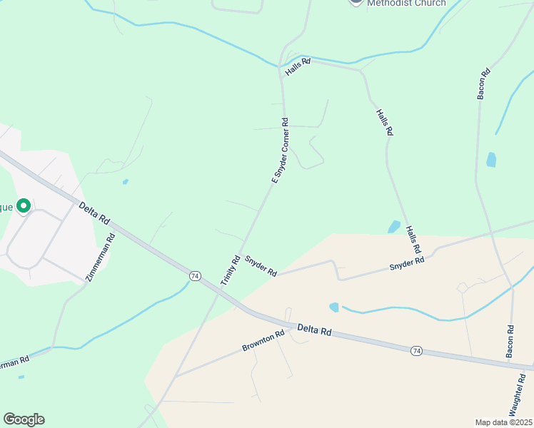 map of restaurants, bars, coffee shops, grocery stores, and more near 325 E Snyder Corner Rd in Red Lion