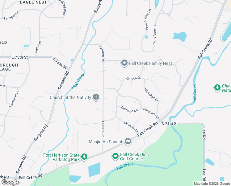 map of restaurants, bars, coffee shops, grocery stores, and more near 8923 Briarclift Road in Indianapolis