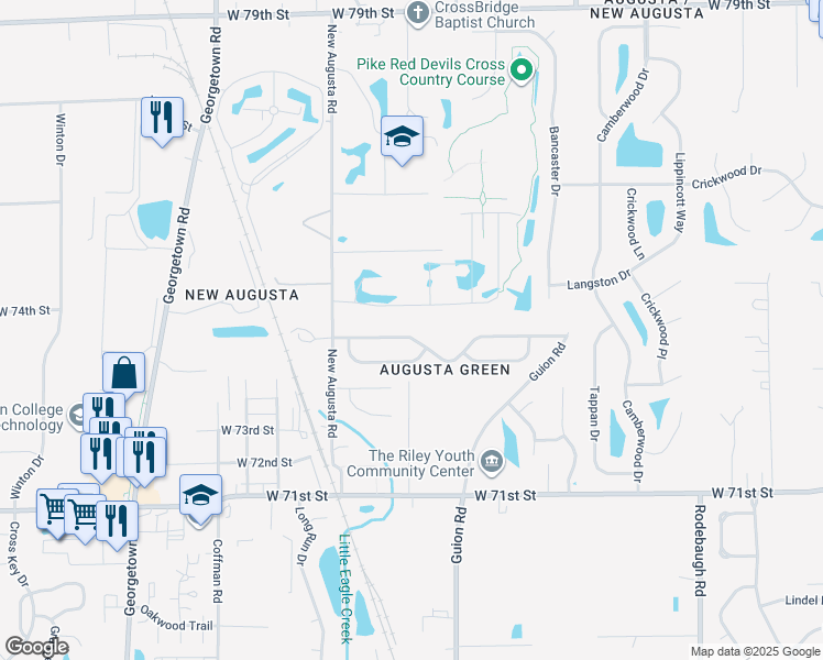 map of restaurants, bars, coffee shops, grocery stores, and more near 4256 Par Drive in Indianapolis