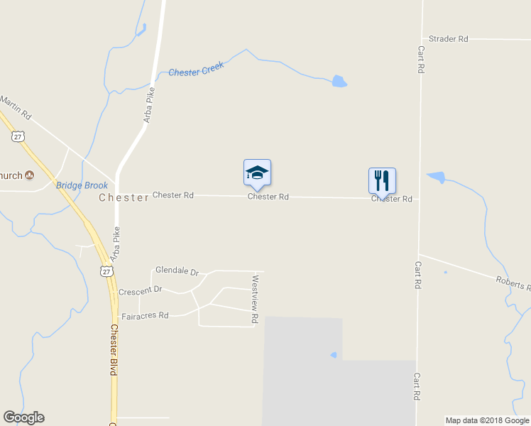 map of restaurants, bars, coffee shops, grocery stores, and more near 1581 Chester Road in Richmond