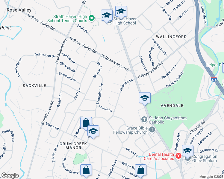 map of restaurants, bars, coffee shops, grocery stores, and more near in Media
