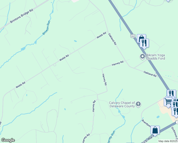 map of restaurants, bars, coffee shops, grocery stores, and more near 4 Carnation Lane in West Chester