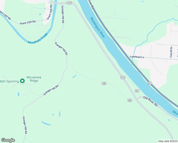 map of restaurants, bars, coffee shops, grocery stores, and more near 3000 Granger Hill Road in Zanesville