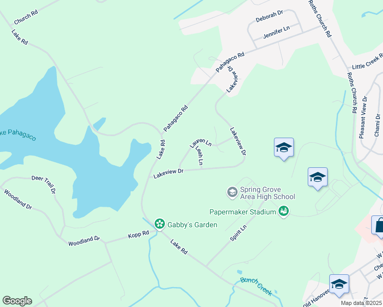 map of restaurants, bars, coffee shops, grocery stores, and more near 6427 Lauren Lane in Spring Grove