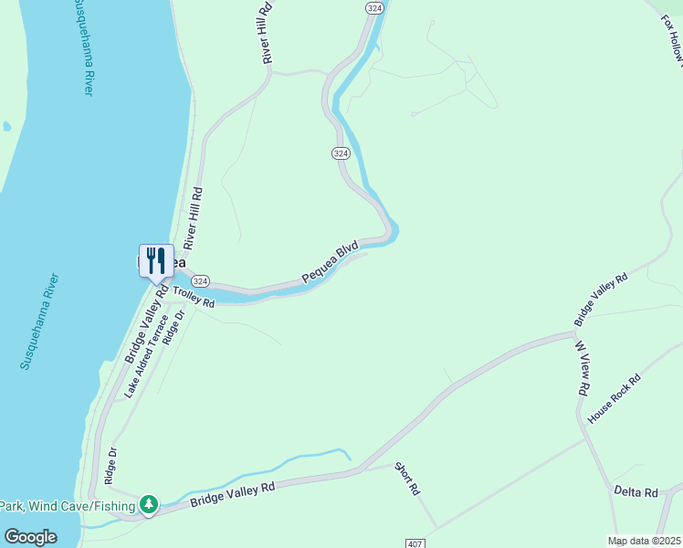 map of restaurants, bars, coffee shops, grocery stores, and more near 50 Trolley Road in Pequea