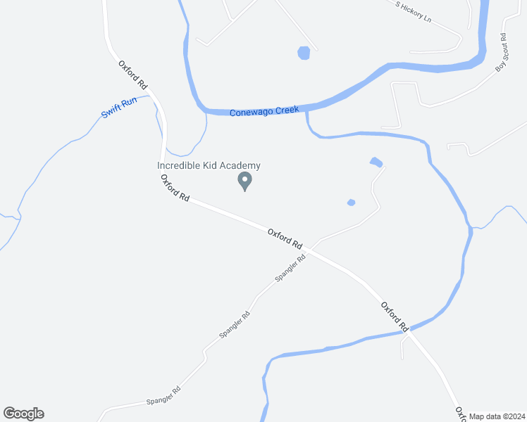 map of restaurants, bars, coffee shops, grocery stores, and more near 1199 Oxford Road in New Oxford