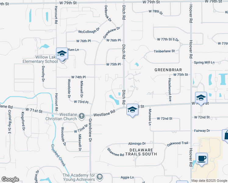 map of restaurants, bars, coffee shops, grocery stores, and more near in Indianapolis