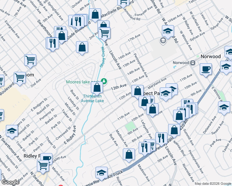 map of restaurants, bars, coffee shops, grocery stores, and more near 1212 Lafayette Avenue in Prospect Park