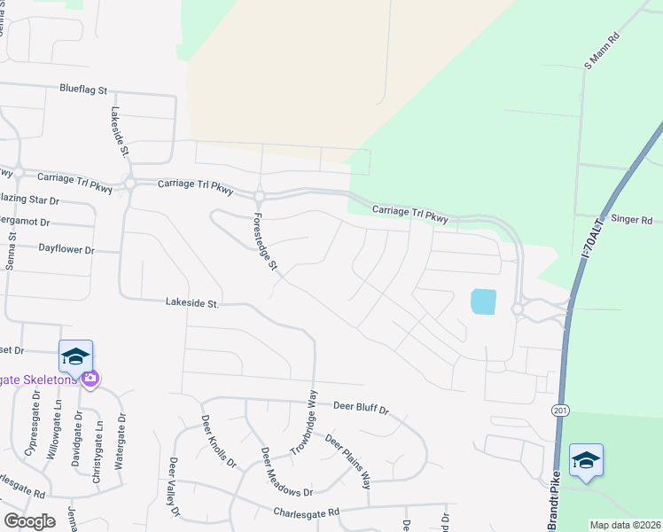 map of restaurants, bars, coffee shops, grocery stores, and more near 3245 Dry Run Street in Tipp City
