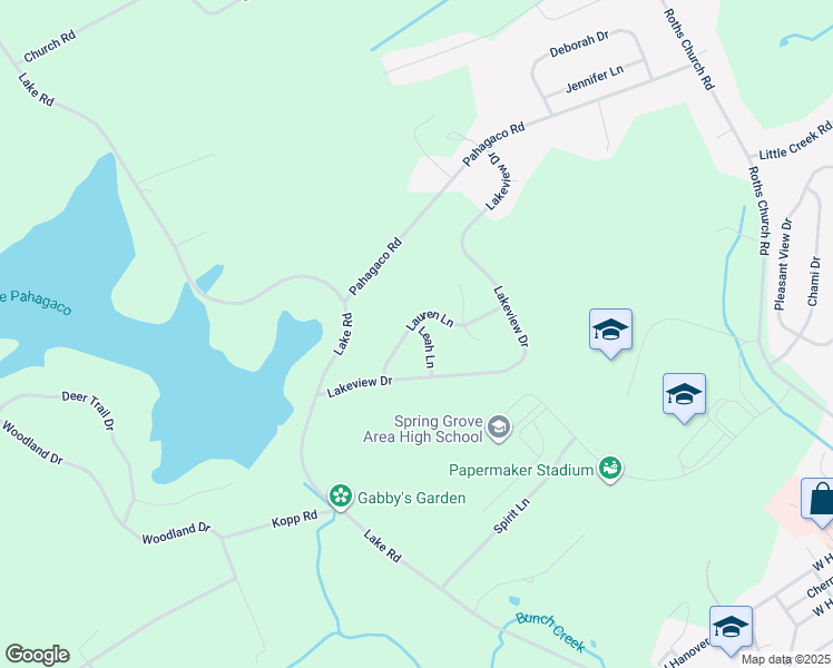 map of restaurants, bars, coffee shops, grocery stores, and more near 6417 Lauren Lane in Spring Grove