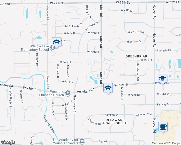 map of restaurants, bars, coffee shops, grocery stores, and more near in Indianapolis
