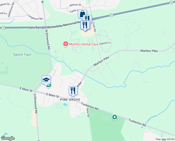 map of restaurants, bars, coffee shops, grocery stores, and more near 1625 7th Street in Evesham Township