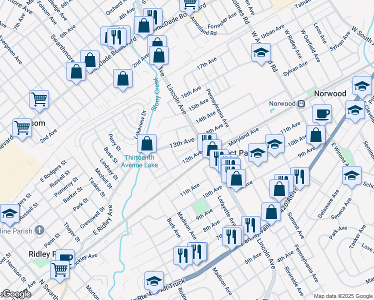 map of restaurants, bars, coffee shops, grocery stores, and more near 1212 Lafayette Avenue in Prospect Park