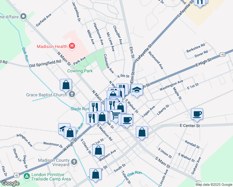 map of restaurants, bars, coffee shops, grocery stores, and more near 44 East 4th Street in London