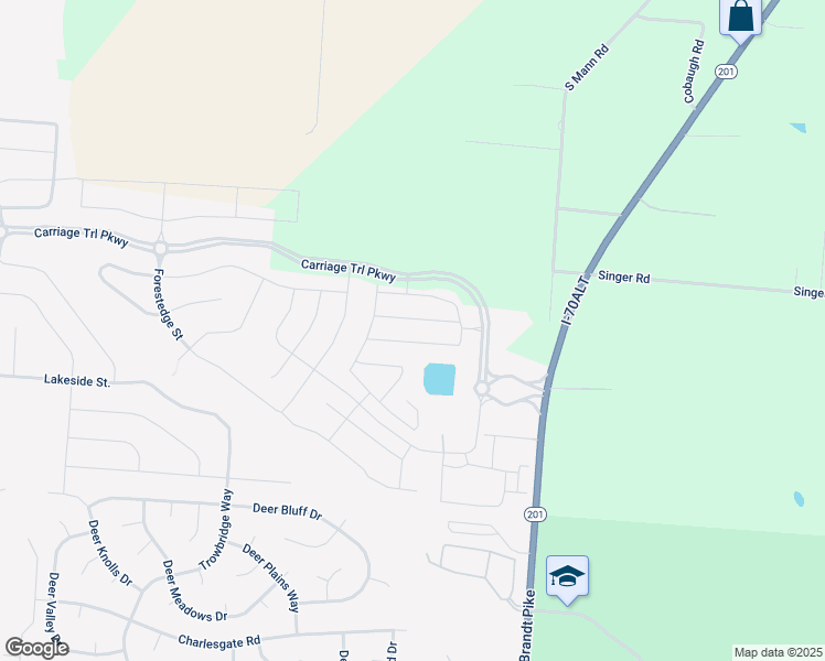 map of restaurants, bars, coffee shops, grocery stores, and more near 5247 Mason Lane in Phoneton