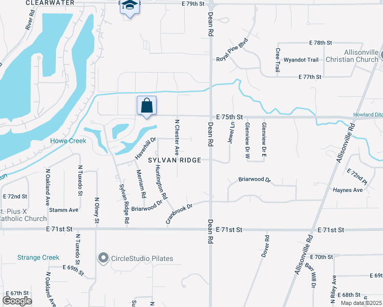 map of restaurants, bars, coffee shops, grocery stores, and more near 3906 Glenview Drive in Indianapolis